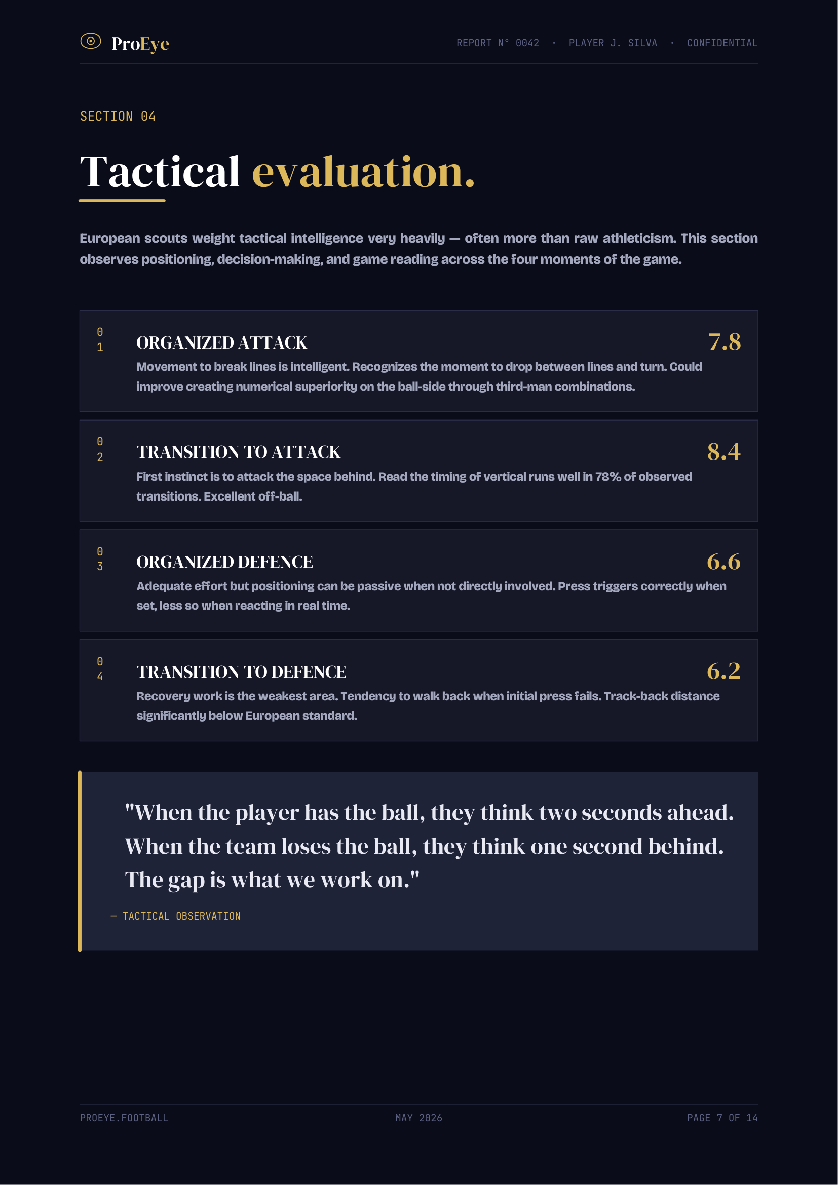 Tactical evaluation